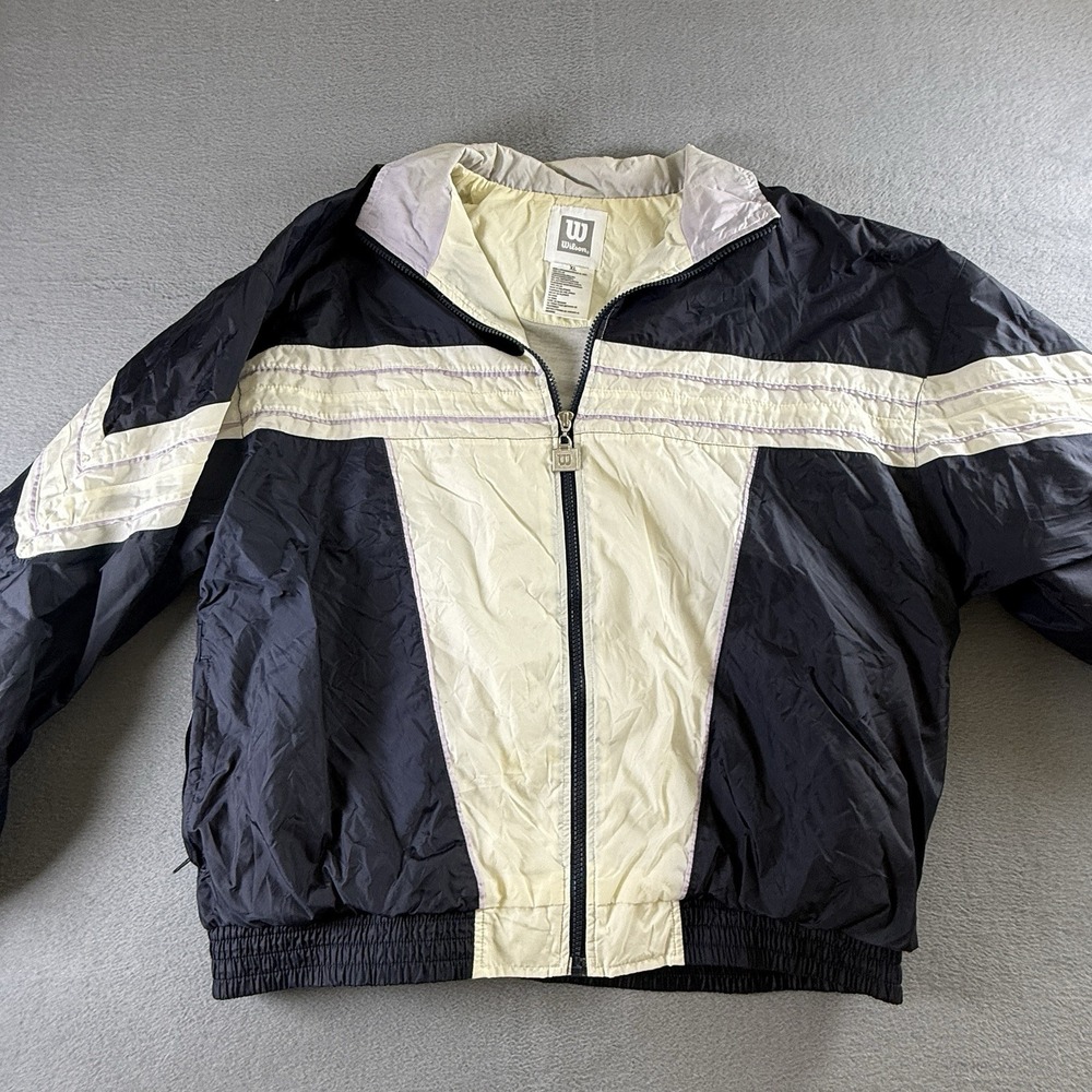 Vintage Wilson Colorblock Windbreaker Mens‎ Size XL Navy Blue White